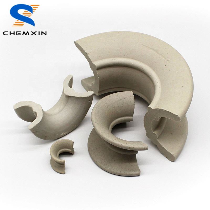 Chemxin chemical random tower packing 12-76MM ceramic intalox saddles ring for sulphuric acid plant