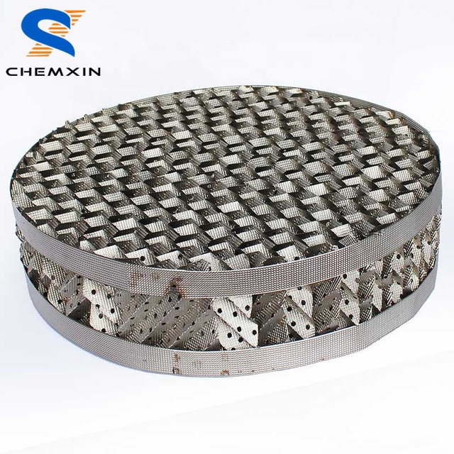 350Y 500Y metal structured packing media perforated plate corrugated packing for industrial towers