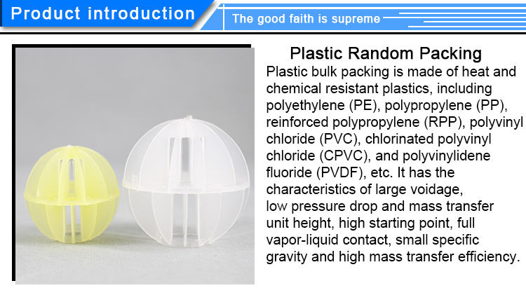 Plastic Tower packing 25mm 38mm 50mm 76mm CPVC RPP PP PVC PE Plastic Polyhedral Hollow ball