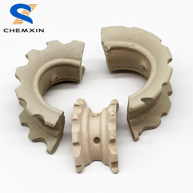 hot sale chemical random tower packing 25mm 50mm ceramic super intalox saddles ring for distillation column